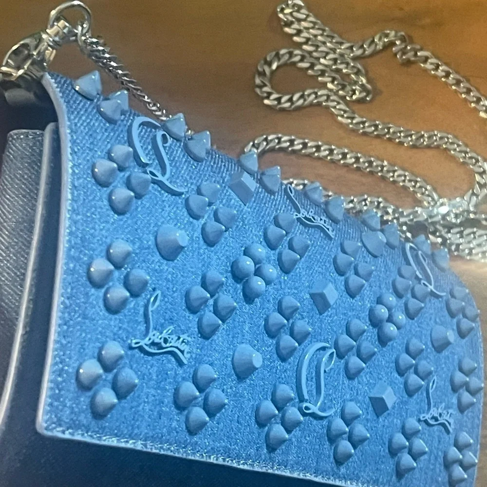 Christian Louboutin Blue Studded Crossbody Bag
